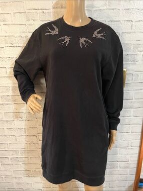 McQ Alexander McQueen swallow studded sweatshirt dress